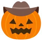 faccina con cappello da cowboy + zucca di Halloween