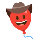 faccina con cappello da cowboy + palloncino