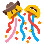 faccina con cappello da cowboy + coriandoli