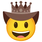 faccina con cappello da cowboy + corona