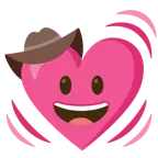 faccina con cappello da cowboy + cuore che batte
