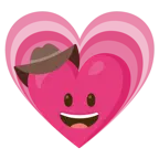 faccina con cappello da cowboy + cuore che cresce