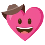faccina con cappello da cowboy + cuore con fiocco