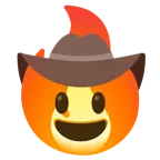 faccina con cappello da cowboy + fuoco