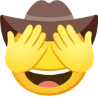 faccina con cappello da cowboy + non vedo