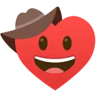 faccina con cappello da cowboy + cuori