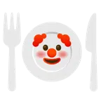 faccina pagliaccio + piatto e posate