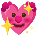 faccina pagliaccio + cuore che luccica