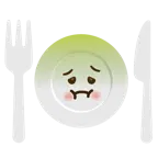 faccina nauseata + piatto e posate