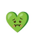 faccina nauseata + cuore che cresce