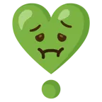 faccina nauseata + punto esclamativo a cuore