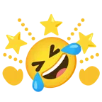 rolling on the floor laughing + glowing star