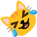 rolling on the floor laughing + cat face