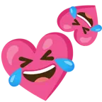 rolling on the floor laughing + two hearts
