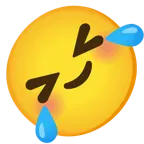 rolling on the floor laughing + smiling face with smiling eyes