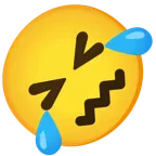 rolling on the floor laughing + confounded face