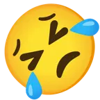 rolling on the floor laughing + worried face