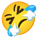 rolling on the floor laughing + face with steam from nose