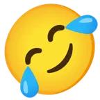 rolling on the floor laughing + slightly smiling face
