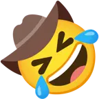 rolling on the floor laughing + cowboy hat face