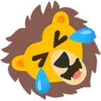 rolling on the floor laughing + lion