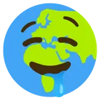 drooling face + globe showing Europe-Africa
