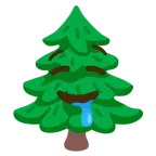 drooling face + evergreen tree