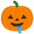 drooling face + jack-o-lantern