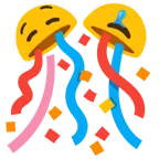 drooling face + confetti ball