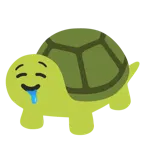 drooling face + turtle