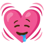 drooling face + beating heart