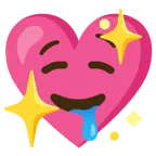 drooling face + sparkling heart