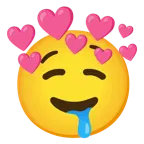 drooling face + heart with arrow