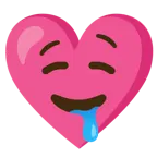 drooling face + heart with ribbon