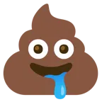 drooling face + pile of poo