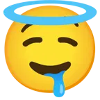 drooling face + smiling face with halo