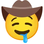 drooling face + cowboy hat face