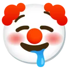 drooling face + clown face