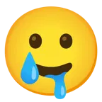drooling face + smiling face with tear