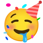 drooling face + partying face