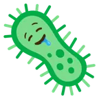 drooling face + microbe