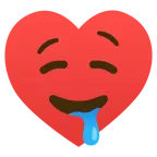 drooling face + heart suit
