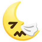 faccina che starnutisce + faccina ultimo quarto di luna