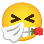 faccina che starnutisce + rosa