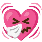 faccina che starnutisce + cuore che batte