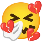 faccina che starnutisce + cuore infranto