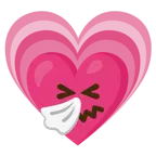 faccina che starnutisce + cuore che cresce