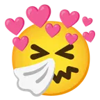 faccina che starnutisce + cuore con freccia