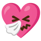 faccina che starnutisce + cuore con fiocco