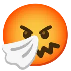 faccina che starnutisce + faccina accigliata